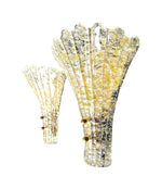 Mid century wall sconces gold leaf Orreors glass by Carl Fagerlund fan shaped wall sconces