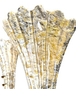 Mid century wall sconces gold leaf Orreors glass by Carl Fagerlund fan shaped wall sconces