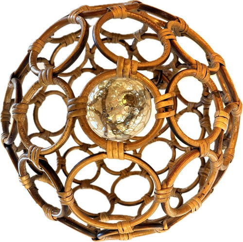 Mid Century bamboo ball light in the style of Franco Albini - Italian - 1960s - Mid Century lighting
