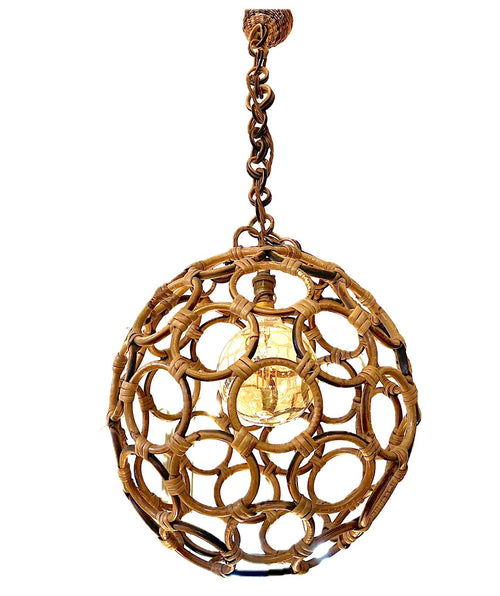 Mid Century bamboo ball light in the style of Franco Albini - Italian - 1960s - Mid Century lighting