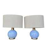 Mid Century table lamps Murano glass and brass by La Murrina 1960s