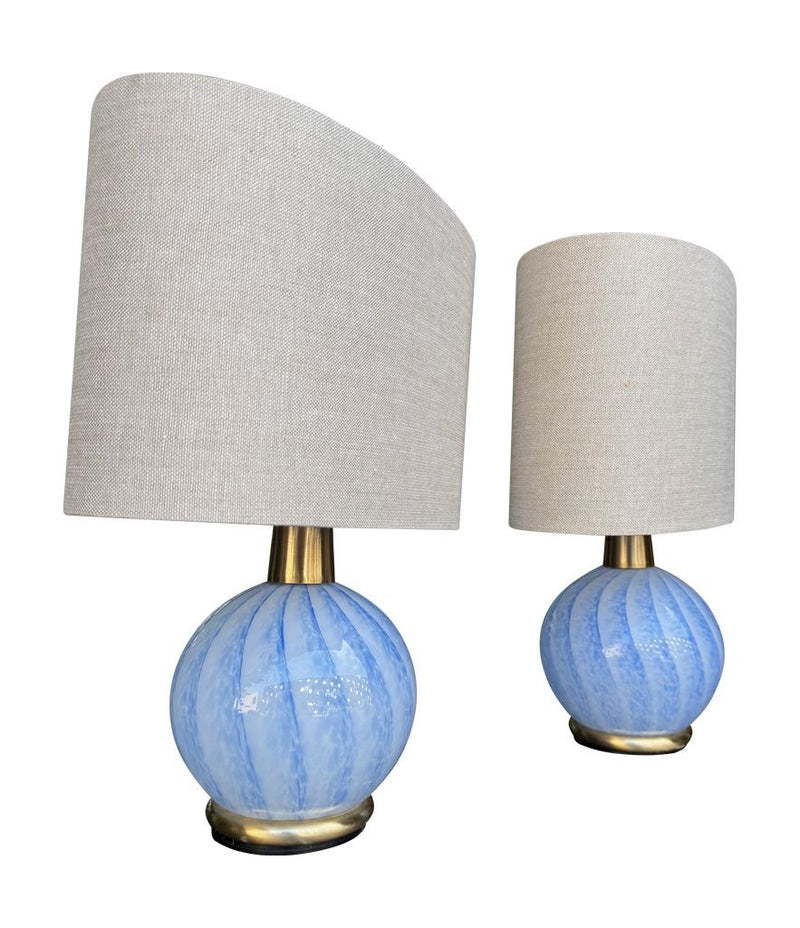 Mid Century table lamps Murano glass and brass by La Murrina 1960s