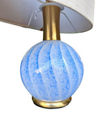 Mid Century table lamps Murano glass and brass by La Murrina 1960s