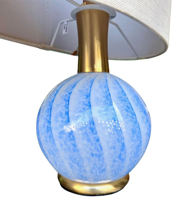 Mid Century table lamps Murano glass and brass by La Murrina 1960s