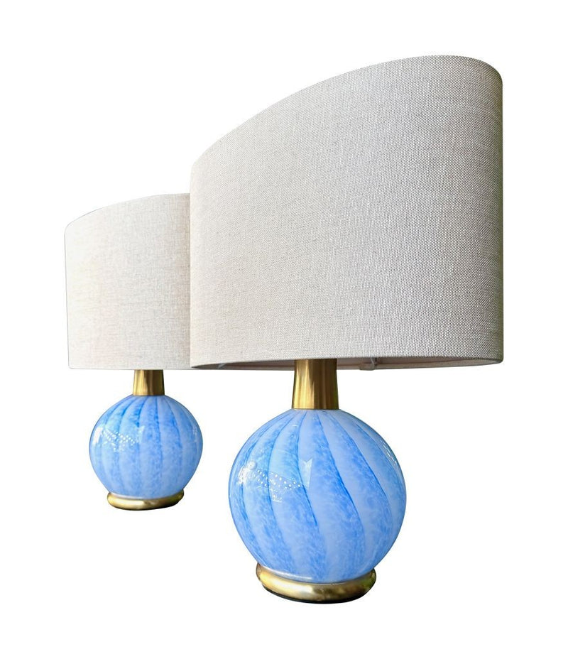 Mid Century table lamps Murano glass and brass by La Murrina 1960s