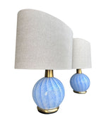 Mid Century table lamps Murano glass and brass by La Murrina 1960s