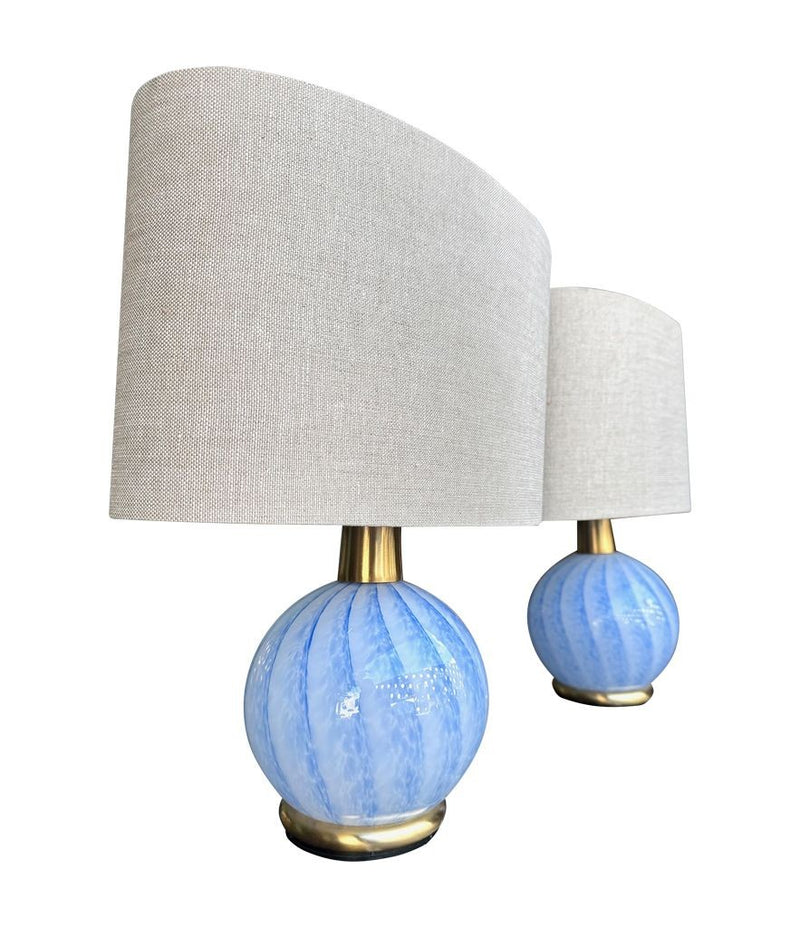 Mid Century table lamps Murano glass and brass by La Murrina 1960s