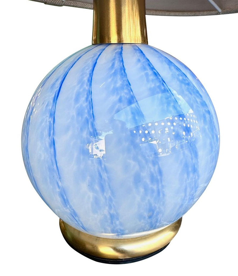 Mid Century table lamps Murano glass and brass by La Murrina 1960s
