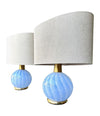 Mid Century table lamps Murano glass and brass by La Murrina 1960s