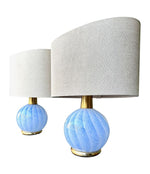 Mid Century table lamps Murano glass and brass by La Murrina 1960s
