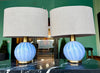 Mid Century table lamps Murano glass and brass by La Murrina 1960s