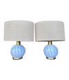 Mid Century table lamps Murano glass and brass by La Murrina 1960s