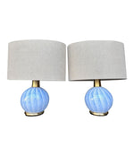 Mid Century table lamps Murano glass and brass by La Murrina 1960s