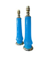Mid Century table lamps turquoise blue Murano opaline glass by Giovanni Cenedese - 1960s