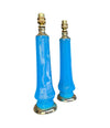 Mid Century table lamps turquoise blue Murano opaline glass by Giovanni Cenedese - 1960s