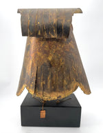 1966 torch cut brass Curtis Jere Owl with green enamelled eyes