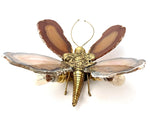 1970s Agate and brass butterfly wall light by Isabelle Faure - Mid Century Lighting