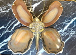 1970s Agate and brass butterfly wall light by Isabelle Faure - Mid Century Lighting
