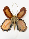 1970s Agate and brass butterfly wall light by Isabelle Faure - Mid Century Lighting