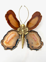 1970s Agate and brass butterfly wall light by Isabelle Faure - Mid Century Lighting