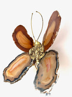 1970s Agate and brass butterfly wall light by Isabelle Faure - Mid Century Lighting