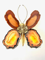 1970s Agate and brass butterfly wall light by Isabelle Faure - Mid Century Lighting