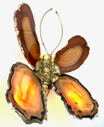 1970s Agate and brass butterfly wall light by Isabelle Faure - Mid Century Lighting