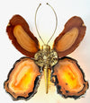 1970s Agate and brass butterfly wall light by Isabelle Faure - Mid Century Lighting
