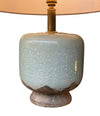 Mid century table lamps chinoiserie style crackle glazed ceramic by Ugo Zaccanini for Maison Lancel - 1970s