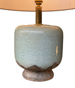 Mid century table lamps chinoiserie style crackle glazed ceramic by Ugo Zaccanini for Maison Lancel - 1970s
