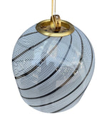 Mid century pendant light Murano swirl glass by Venini with brass top Italian