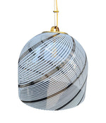 Mid century pendant light Murano swirl glass by Venini with brass top Italian