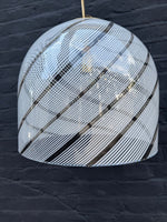 Mid century pendant light Murano swirl glass by Venini with brass top Italian