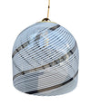 Mid century pendant light Murano swirl glass by Venini with brass top Italian