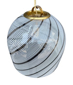 Mid century pendant light Murano swirl glass by Venini with brass top Italian