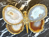 1970s agate and brass butterfly wall light by Isabelle Faure - Mid Century wall light