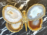 1970s agate and brass butterfly wall light by Isabelle Faure - Mid Century wall light