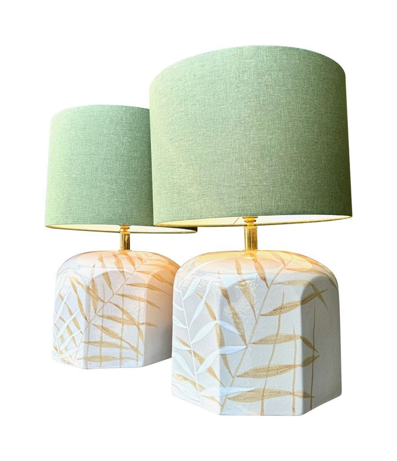 Mid century ceramic table lamps 1970s ceramic lamps by Ugo Zaccanini for Maison Lancel