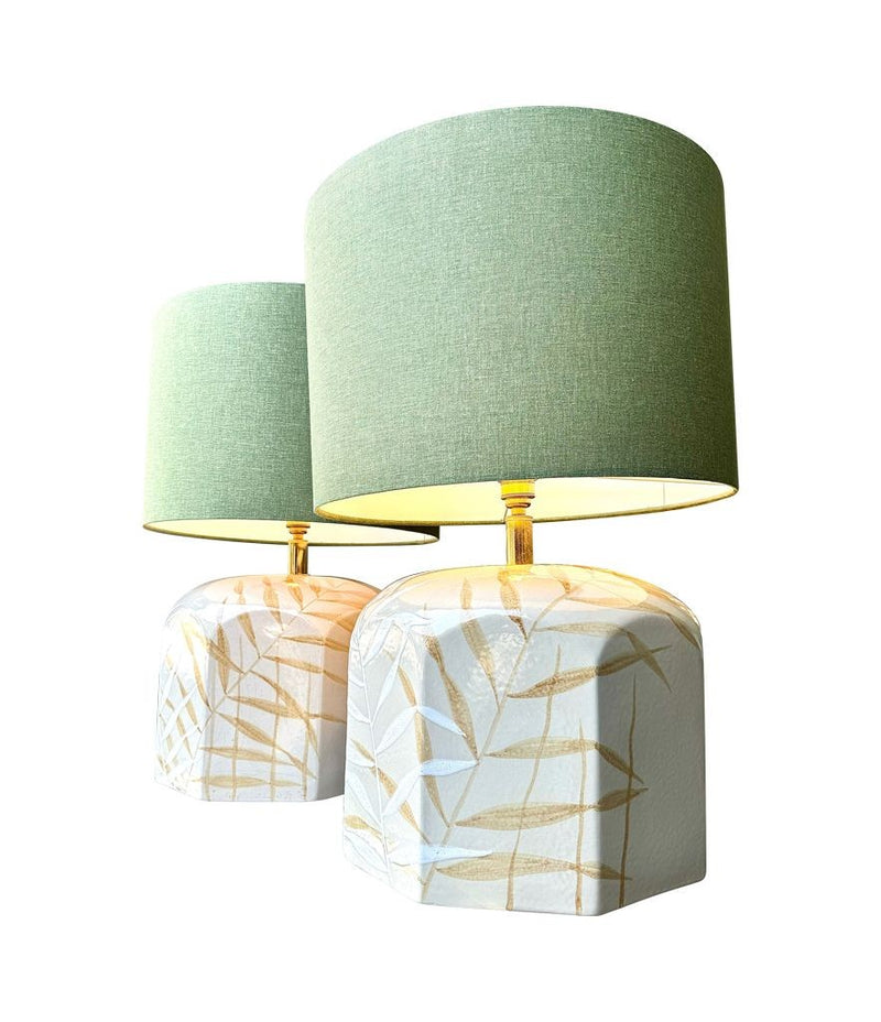 Mid century ceramic table lamps 1970s ceramic lamps by Ugo Zaccanini for Maison Lancel