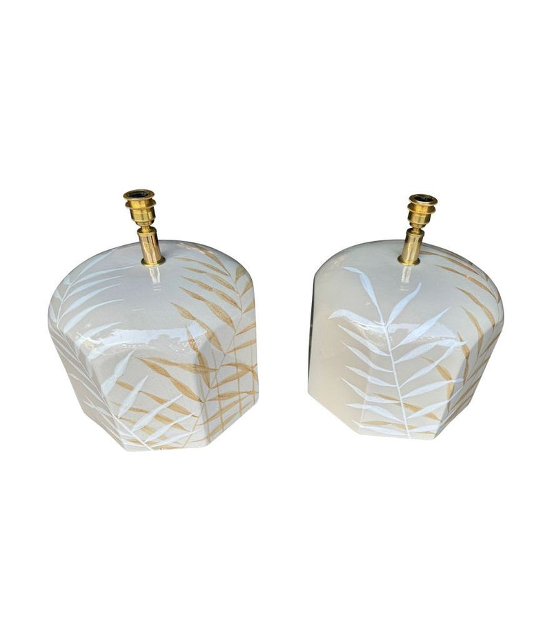 Mid century ceramic table lamps 1970s ceramic lamps by Ugo Zaccanini for Maison Lancel