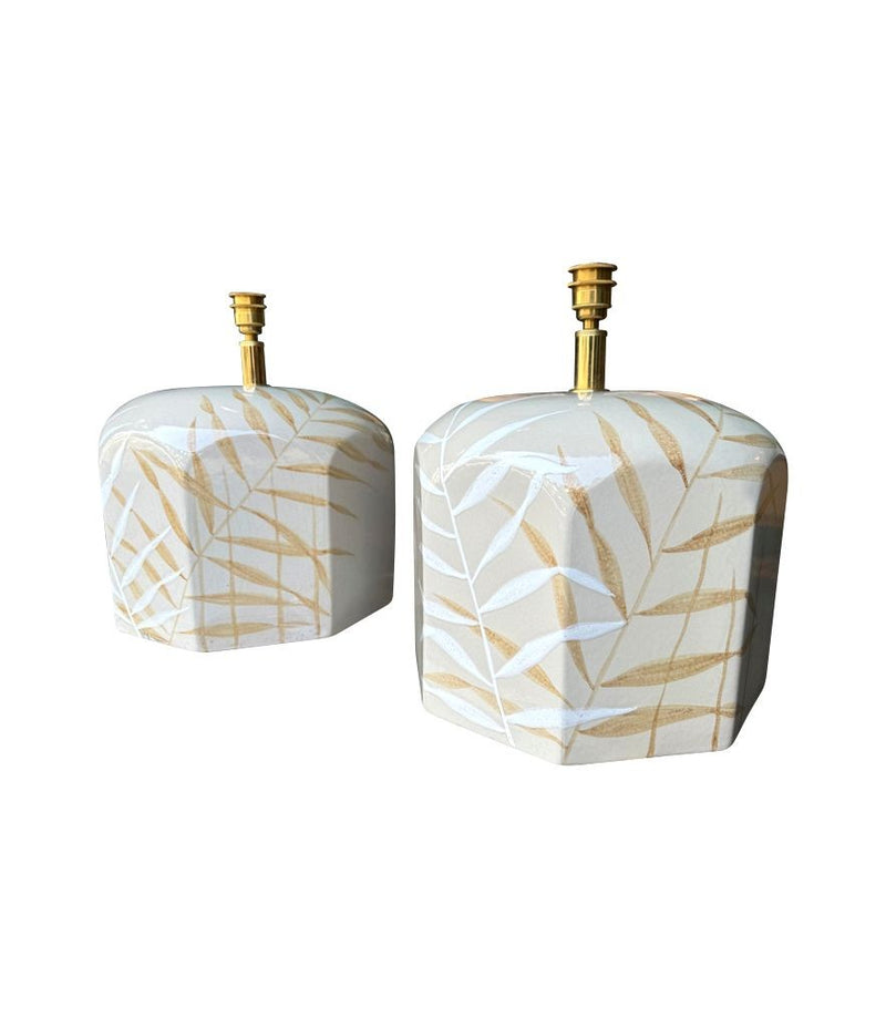 Mid century ceramic table lamps 1970s ceramic lamps by Ugo Zaccanini for Maison Lancel