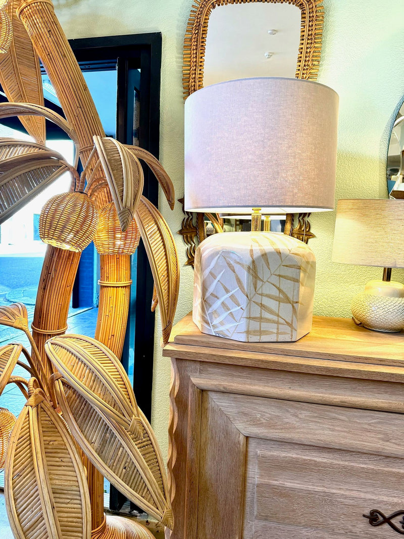 Mid century ceramic table lamps 1970s ceramic lamps by Ugo Zaccanini for Maison Lancel