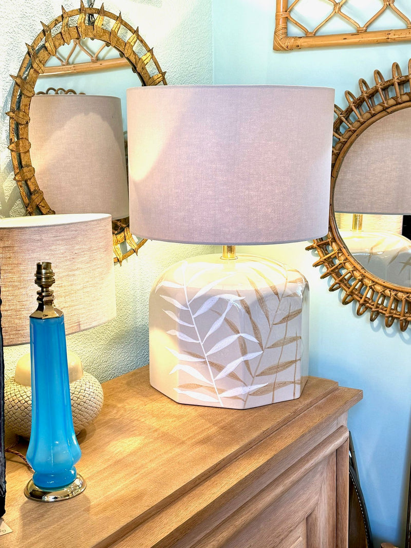 Mid century ceramic table lamps 1970s ceramic lamps by Ugo Zaccanini for Maison Lancel
