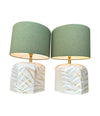 Mid century ceramic table lamps 1970s ceramic lamps by Ugo Zaccanini for Maison Lancel