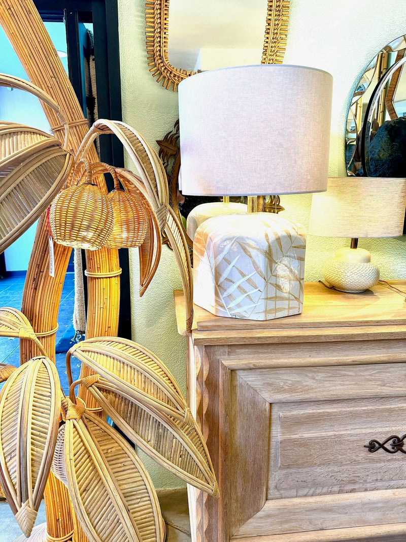 Mid century ceramic table lamps 1970s ceramic lamps by Ugo Zaccanini for Maison Lancel
