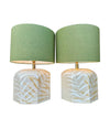 Mid century ceramic table lamps 1970s ceramic lamps by Ugo Zaccanini for Maison Lancel