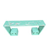 Mid century console table with greek key design in distressed beach finish - Mid Century Furniture