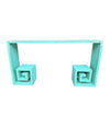 Mid century console table with greek key design in distressed beach finish - Mid Century Furniture