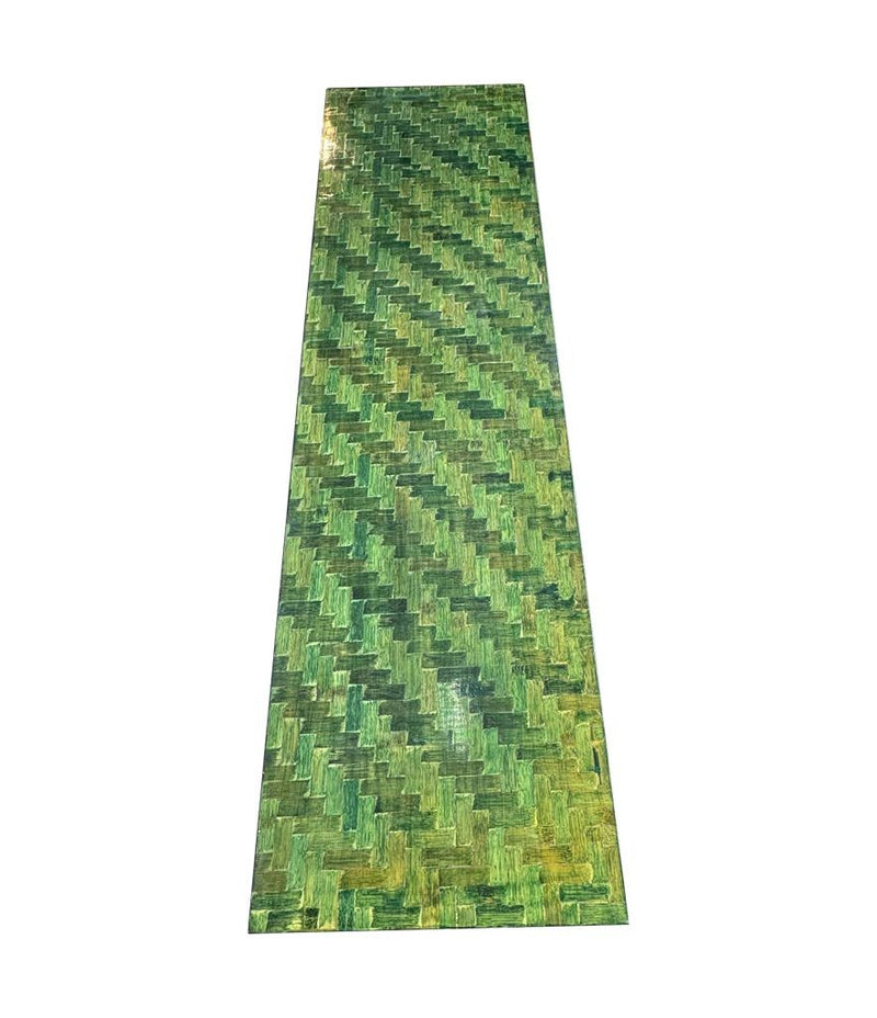 Mid Century console table woven green rattan by Vivai Del Sud