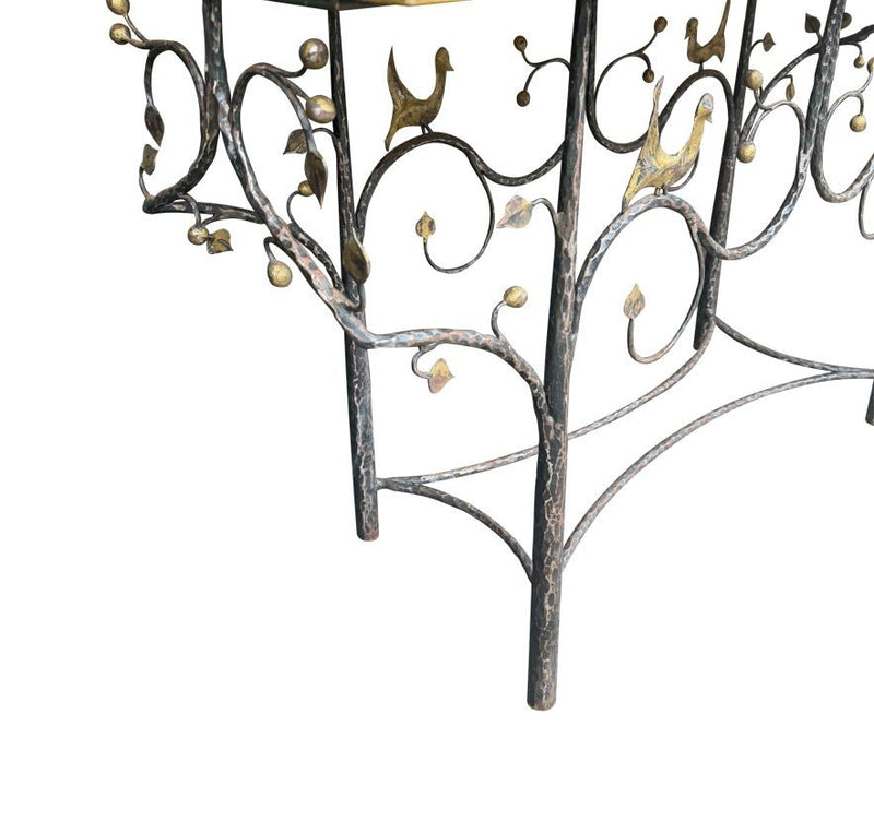 Mid century console table wrought iron with glass or solid marble top 1970s - Mid century furniture London